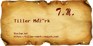 Tiller Márk névjegykártya
